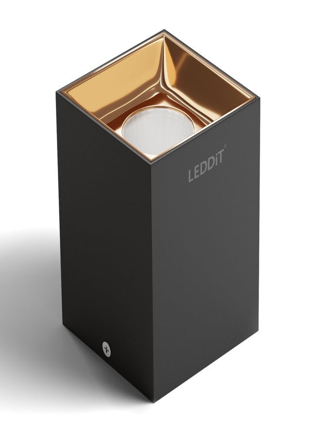LEDDiT 15W Warm White Square Surface Cylindrical Shape Indoor Ceiling Mounted Spot Light COB Down Light with Aluminium Body - Rose Gold Pack of 1 (with 2 Years Warranty) - Image 1